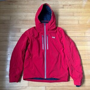 Helly Hansen Helly Tech Professional Red Ski Jacket Mens Large Hooded Insulated